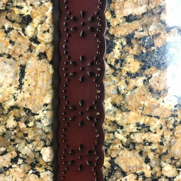 Leather Belt with Scalloped Trim - Picture 3 of 9